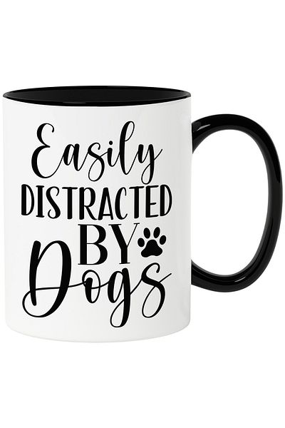 StoryGift Romania Mug for those who are easily distracted by dogs with Black Handle, With Black Handle