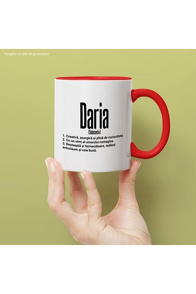 StoryGift Romania Mug With the Name Daria, and Motivational Message, Creative, Smart, Curious, Fun, With, STG.