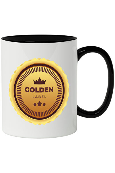 StoryGift Romania Cana Cu Mesaj In Engleza Golden Label, Coroana, Dungi, Stel...