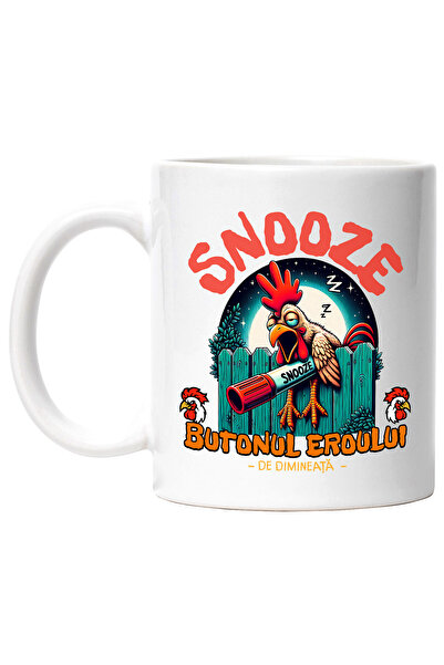 StoryGift Romania Cana Snooze Butonul eroului de dimineata, 330ml, Ceramic cu...