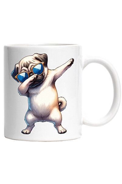 StoryGift Romania Cana cu un catel Pug care danseaza | cu ochelari de soare |...