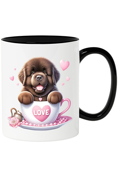 StoryGift Romania Cana cu un catel maro blanos | ilustratie | inimi | sta int...