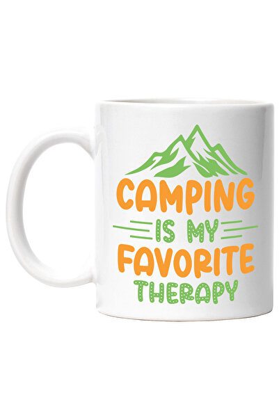 StoryGift Romania Cana cu munti si mesajul in engleza "Camping is my favorite...