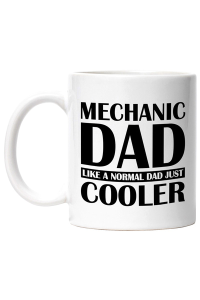StoryGift Romania Cana cu textul "Mechanic dad, like a normal dad, just cooler" - tata mecanic ca , Cu Maner Alb