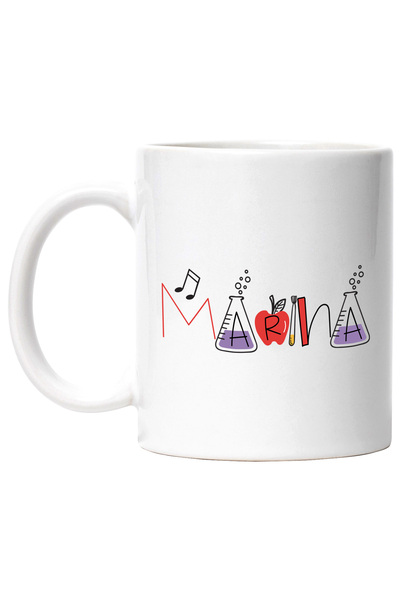StoryGift Romania Cana Cu Numele Marina, Scoala, Chimie, Materii, Algebra, Ge...