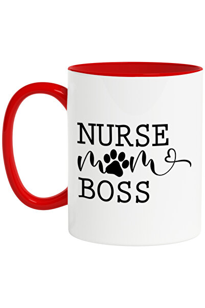 StoryGift Romania Cana cu textul in engleza "Nurse, mom, boss" - asistenta ma...