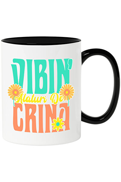 StoryGift Romania Cana cu Design Colorat Vibrant vara Flori Galbene Text Vibi...