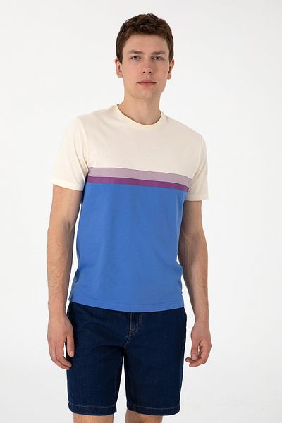U.S. Polo Assn. Men's Regular Fit Crew Neck Indigo T-Shirt 50306899-Vr028