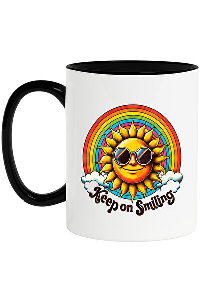 StoryGift Romania Cana cu mesajul "Keep on smiling", stilul hippie, cultura, ...