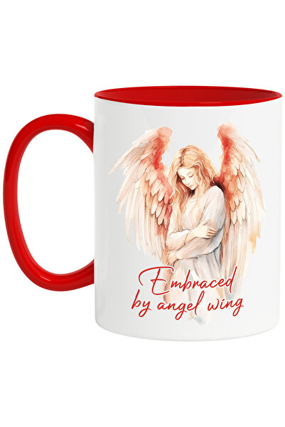 StoryGift Romania Cana cu o femeie inger cu mesajul "Embraced by angel wing",...