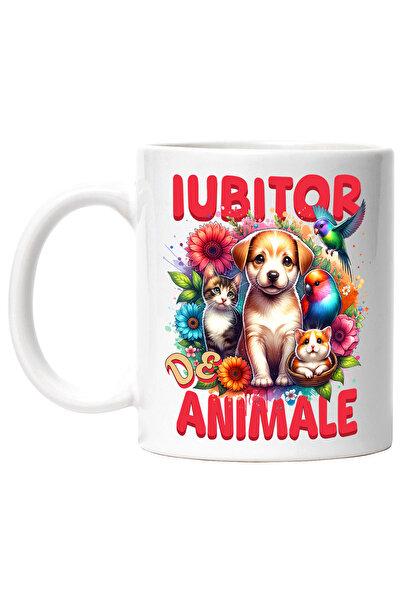 StoryGift Romania Cana Animale Familie, Caine Papagal, Pisica, Text Iubitor d...