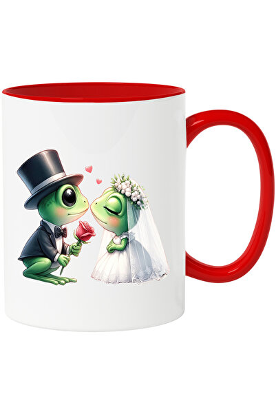 StoryGift Romania Cana cu 2 broaste la nunta | ilustratie | inimioare | rochi...