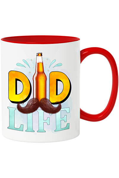 StoryGift Romania Cana cu mesajul "Dad life", mustati, bere, tata, ilustratie...