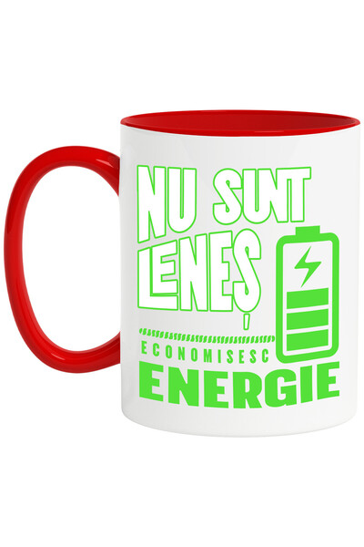 StoryGift Romania Cana cu Baterie Reincarcare Energie Text Nu Sunt Lenes Econ...