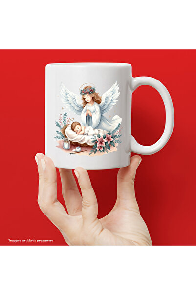 StoryGift Romania Cana cu un bebelus care doarme si ingerul lui pazitor, ilus...