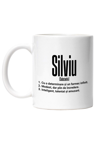 StoryGift Romania Cana Cu Numele Silviu, Determinare, Modest, Inteligent, Amu...