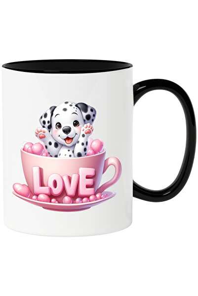 StoryGift Romania Cana cu un catelus Dalmatian care sta intr-o ceasca | ilust...