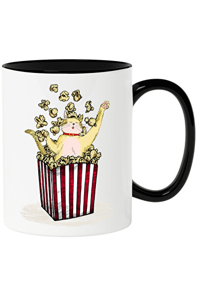 StoryGift Romania Cana cu pisica in popcorn, ilustratie, arunca floricelele, ...