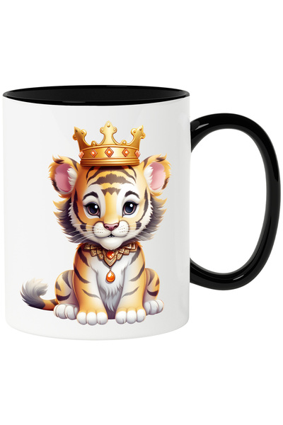 StoryGift Romania Cana cu un pui de tigru care poarta o coroana regala | nobi...