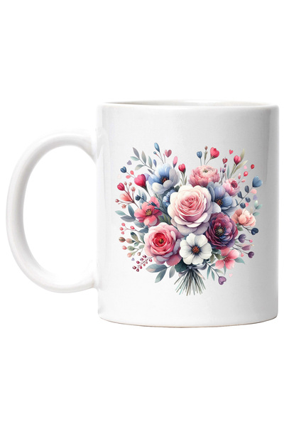 StoryGift Romania Cana cu un buchet cu flori de diverse culori, ilustratie, a...