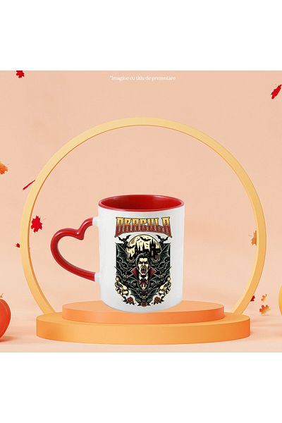 StoryGift Romania Mug with Horror Man with Fangs Vampire Dracula Castle Hallowen, Ceramic, 330ML, , With ,STG