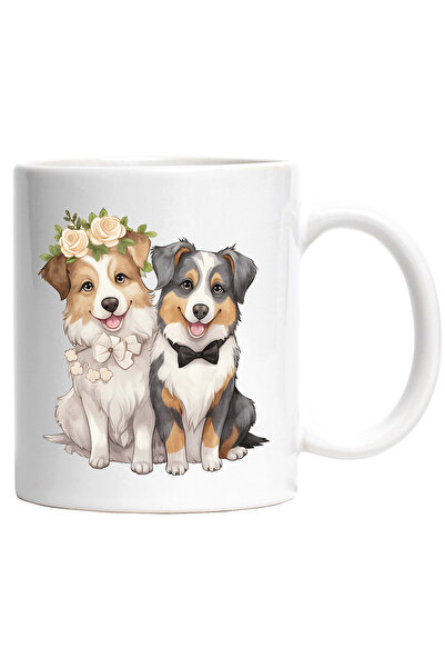 StoryGift Romania Cana cu o catelusa si un cattel | ilustratie | flori albe |...