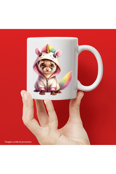 StoryGift Romania Cana cu o nevastuica deghizata in unicorn, ilustratie, hano...