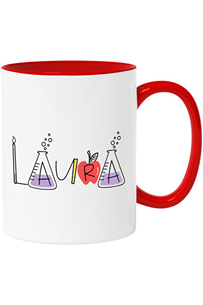 StoryGift Romania Cana Cu Numele Laura, Scoala, Chimie, Materii, Algebra, Geo...