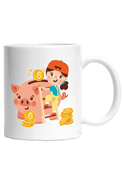 StoryGift Romania Cana Cu Pusculita, Porc, Stele, Bani, Copil, Scara, Multico...