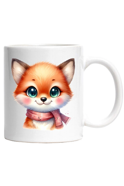 StoryGift Romania Cana cu o vulpita vesela | ilustratie | are un fular | frig...