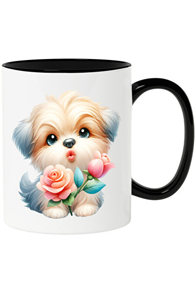 StoryGift Romania Cana cu un catel blanos care da un pupic | ilustratie | flo...