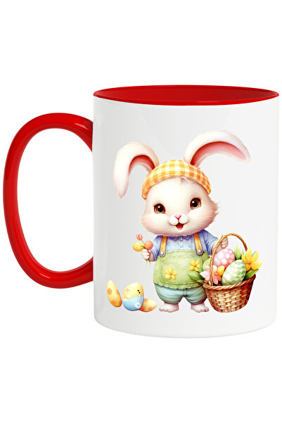 StoryGift Romania Cana cu un iepure alb fericit | ilustratie | cosulet cu oua...