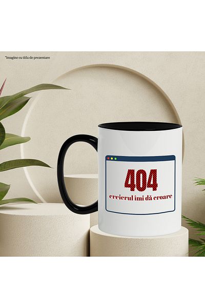 StoryGift Romania Mug Table Computer text brain gives me error, 330ml, Ceramic with Black Handle, With M,STG