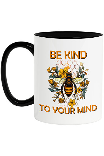 StoryGift Romania Cana cu o albina cu mesajul "Be kind to your mind", ilustra...
