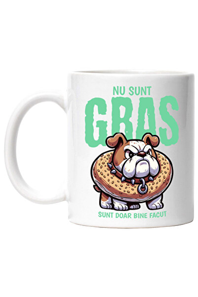 StoryGift Romania Cana cu Caine Furios Cu Gogoasa Glazurata Text Nu Sunt Gras...