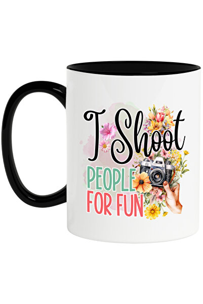 StoryGift Romania Cana cu mesajul "I shoot people for fun", ilustratie, activ...