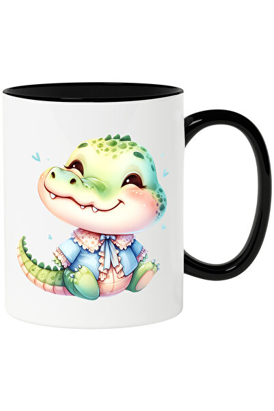 StoryGift Romania Cana cu un pui de crocodil | ilustratie | inimioare | timid...