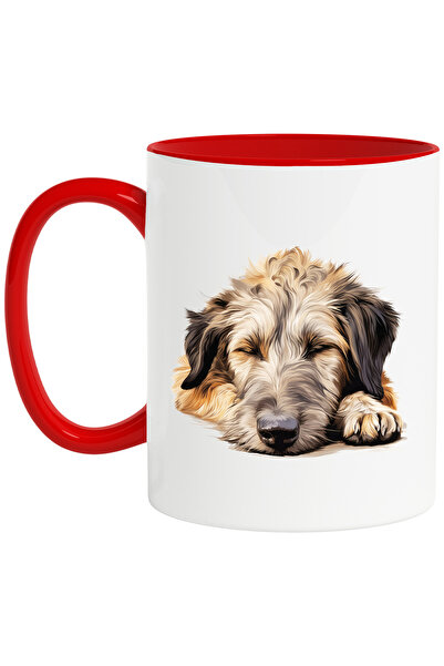 StoryGift Romania Mug with a furry dog ​​that has dozed off | illustration | ...