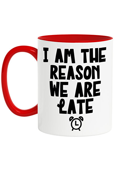 StoryGift Romania Cana pentru cei care sunt motivul intarzierii - mesaj in engleza ceas cu Maner R, Cu Maner Rosu