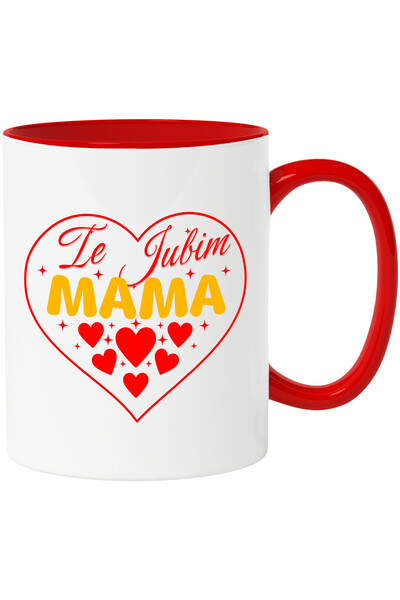 StoryGift Romania Cana cu Inima Rosie Text Te Iubim Mama Ziua Mamei Familie, ...