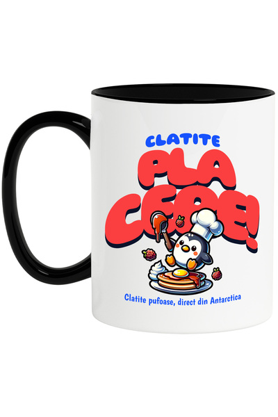 StoryGift Romania Cana clatite placere pufoase pinguin din atartica, 330ml, C...
