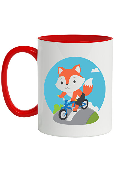 StoryGift Romania Cana Cu Vulpe, Bicicleta, Nor, Strada, Multicolor 330 ml, C...