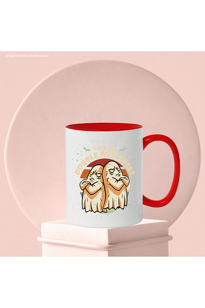 StoryGift Romania Mug With English Message This Is Double Boo Sheet, Halloween, Multicolor 330 ml,, With ,STG