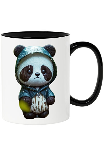 StoryGift Romania Cana cu Portret Urs Panda in Ploaie, Urs Panda Dragut, Tris...
