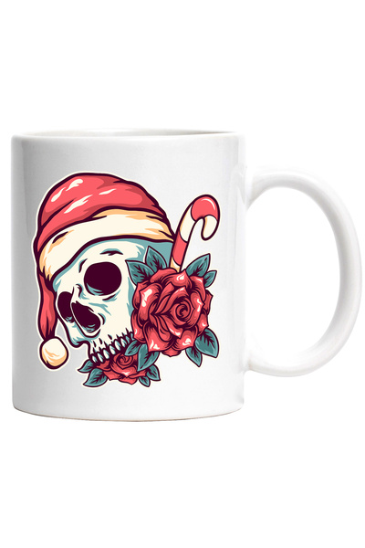 StoryGift Romania Cana Cu Trandafiri, Craniu, Caciula, Craciun, Multicolor 33...