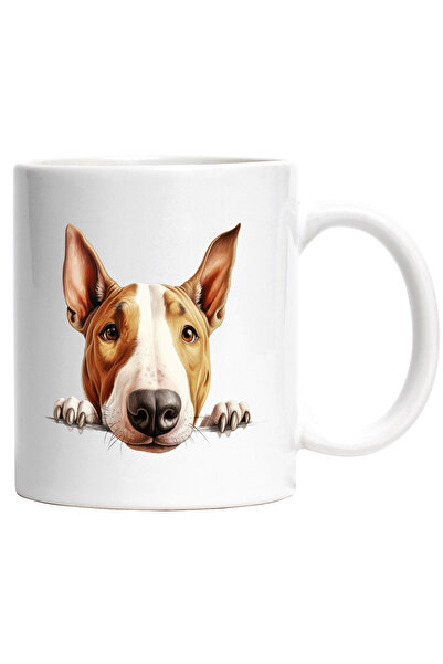 StoryGift Romania Cana cu un caine Bull Terrier care se uita cam dezamagit | ...