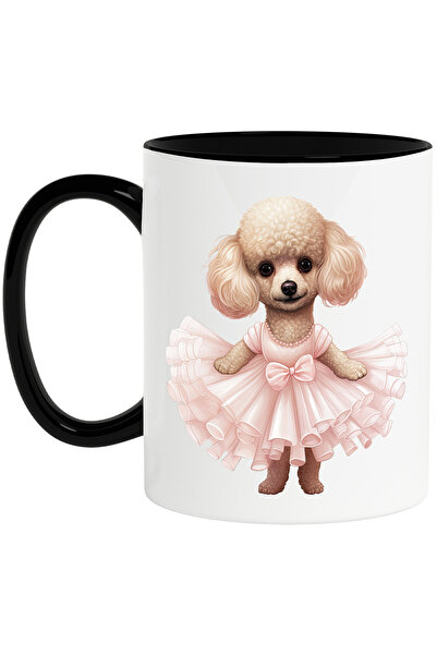 StoryGift Romania Cana cu Poodle (pudel), rochie, caine, animal de companie, ...