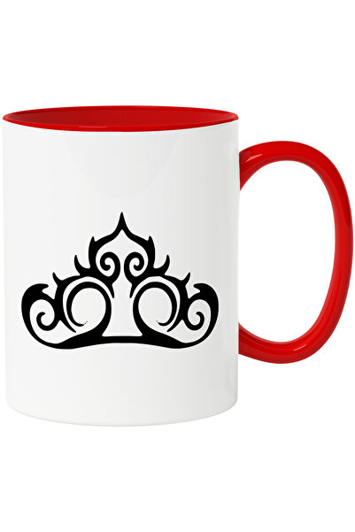 StoryGift Romania Cana cu o coroana - pentru o regina cu Maner Rosu, Cu Maner...