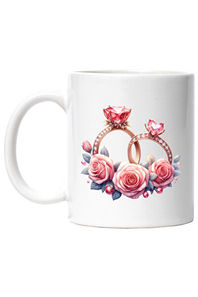 StoryGift Romania Cana cu 2 inele cu diamante, pietre pretioase, ilustratie, ...