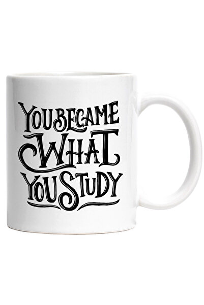 StoryGift Romania Cana Cu Mesaj In Engleza You Became What You Study, Devii Ce Studiezi, Scoala, E, Cu Maner Alb